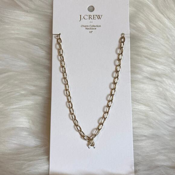J. Crew NWT 18” Gold Tone Long Paperclip Charm Chain Necklace - Picture 1 of 4